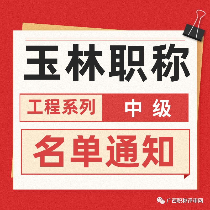 玉林工信局2022年工程系列中级职称取得人员名单通知（8）